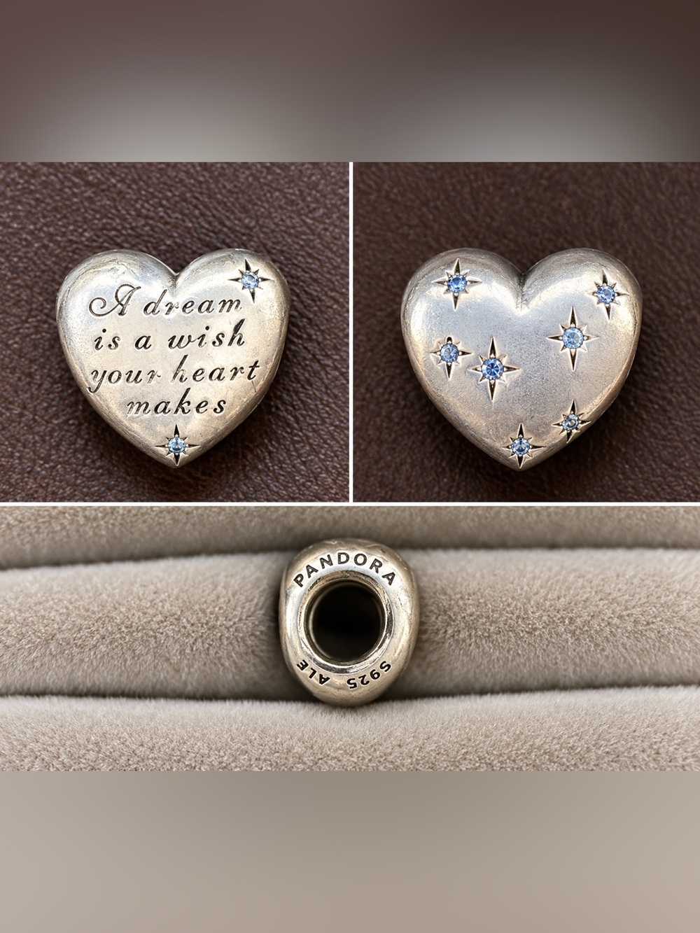 Pandora Cinderella Charm with Light Blue accents